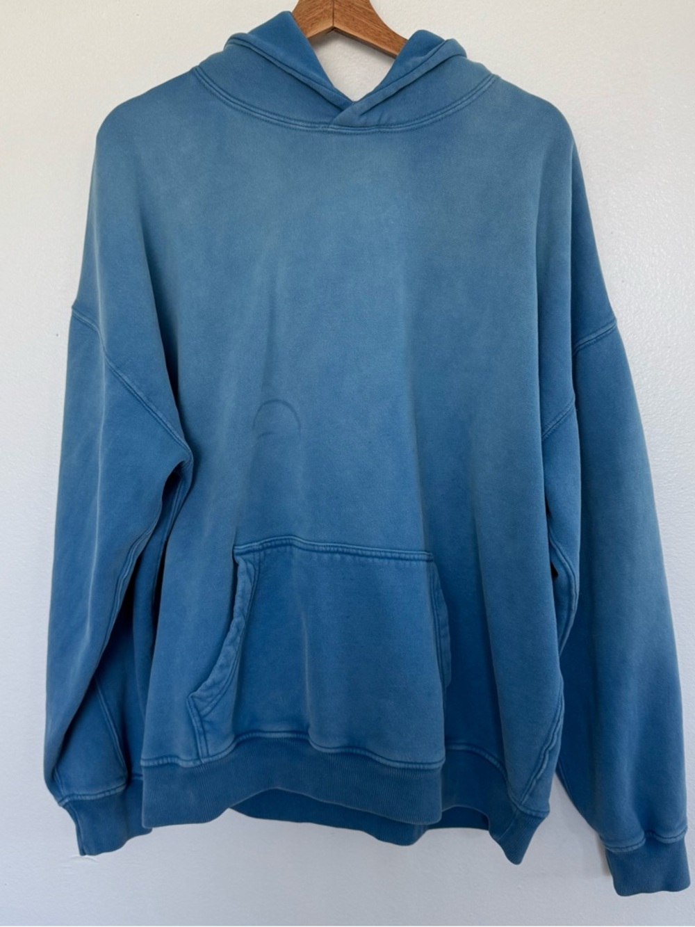 Abercrombie & Fitch Essential Popover Hoodie Mens Large Blue Wash Soft A&F
